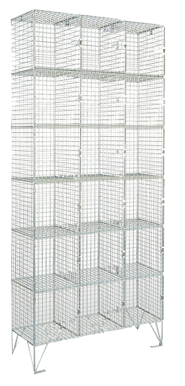 Six Compartment Nest of Three Mesh Locker (with or without door) Six Compartment Nest of Three Mesh Locker (with or without door)